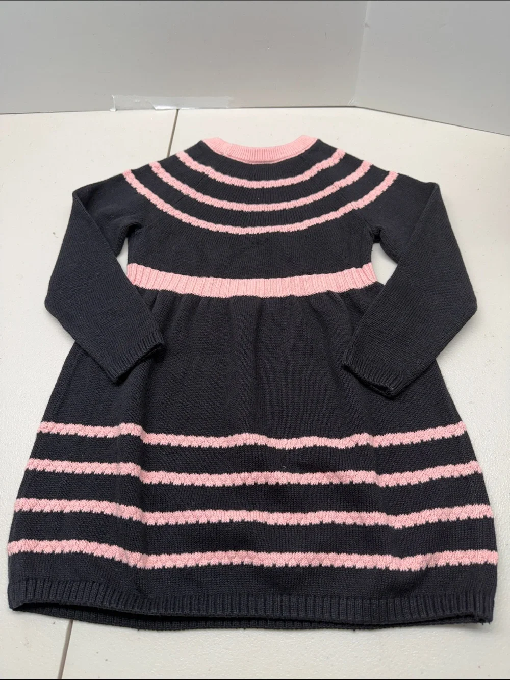 Gymboree Black and Pink Striped Knit Dress with Bow. Size 2T NWOT and 5T NWT